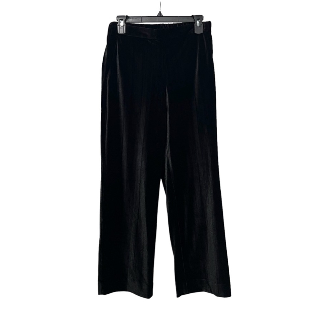 St. John Women's Black Crushed Velvet Pull On Pants Size Small